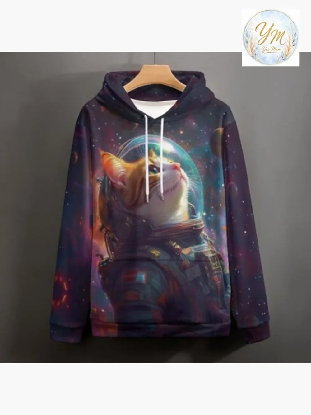 Galaxy 3D Print Hoodie Pullover Long Sleeve Unisex Sweatshirt - Picture 3 of 5
